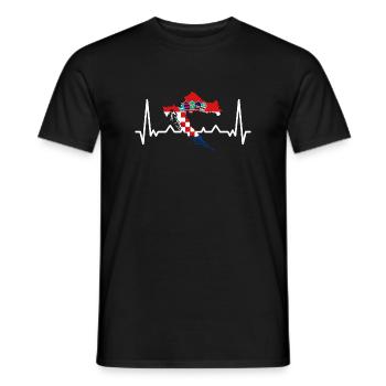Croatia Flag Pulse Adriatic Zagreb Croatian Flag - Men's T-Shirt - black - Front - AI Model Male 178 light (178cm)