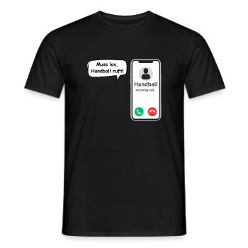 Appels de handball - Dicton sportif - ApriNoeScor - T-shirt homme - noir - Devant - AI Model Male 178 light (178cm)