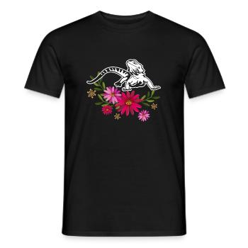 Bearded Dragon With Flowers - Men's T-Shirt - black - Front - AI Model Male 178 light (178cm)