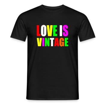 Love is vintage - Männer T-Shirt - Schwarz - Vorne - AI Model Male 178 light (178cm)