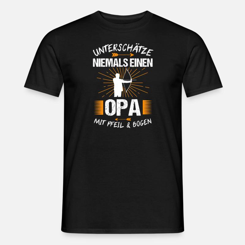 Bogenschießen Opa Bogenschütze Geschenk - Männer T-Shirt - Schwarz