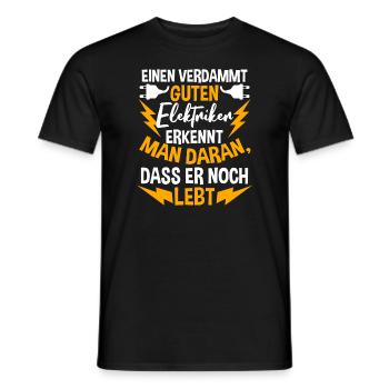 L’électricien artisan elektromeister cadeau - T-shirt homme - noir - Devant - AI Model Male 178 light (178cm)