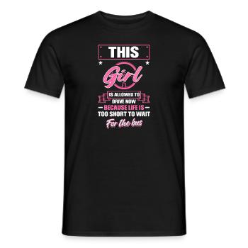 Driver's license Girls Driving License Pass - Men's T-Shirt - black - Front - AI Model Male 178 light (178cm)