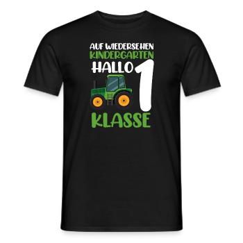 Schulkind Traktor Einschulung Geschenk - Männer T-Shirt - Schwarz - Vorne - AI Model Male 178 light (178cm)