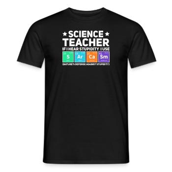 Professeur de sciences - T-shirt homme - noir - Devant - AI Model Male 178 light (178cm)