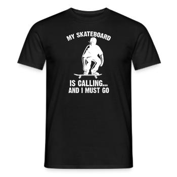 Skateboard Skateboard Skateboard Cadeau - T-shirt homme - noir - Devant - AI Model Male 178 light (178cm)