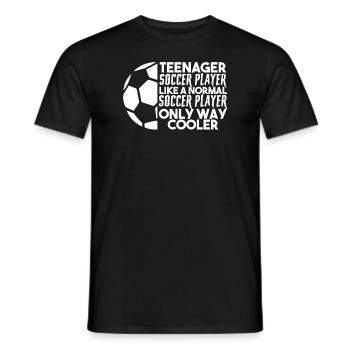 Adolescents de football joueur cadeau - T-shirt homme - noir - Devant - AI Model Male 178 light (178cm)