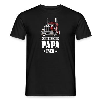 truck dad truck driver truck gift - Men's T-Shirt - black - Front - AI Model Male 178 light (178cm)