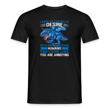 Dragon Dragons Dragons Lover Gift - Men's T-Shirt - black - Front - AI Model Male 178 light (178cm)