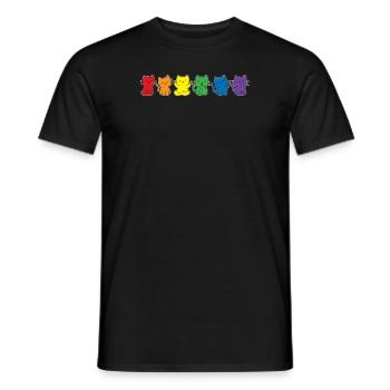 Gay Pride Katze LGBT Katzen - Männer T-Shirt - Schwarz - Vorne - AI Model Male 178 light (178cm)