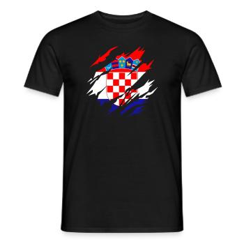 Kroatische Flagge Kroatien Kroatisches Geschenk - Männer T-Shirt - Schwarz - Vorne - AI Model Male 178 light (178cm)
