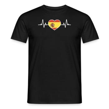 Spanische Flagge Heartbeat Spanien Spanische - Männer T-Shirt - Schwarz - Vorne - AI Model Male 178 light (178cm)