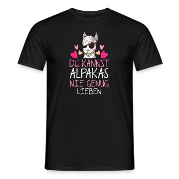 Alpaka Lama Alpakas Geschenk - Männer T-Shirt - Schwarz - Vorne - AI Model Male 178 light (178cm)