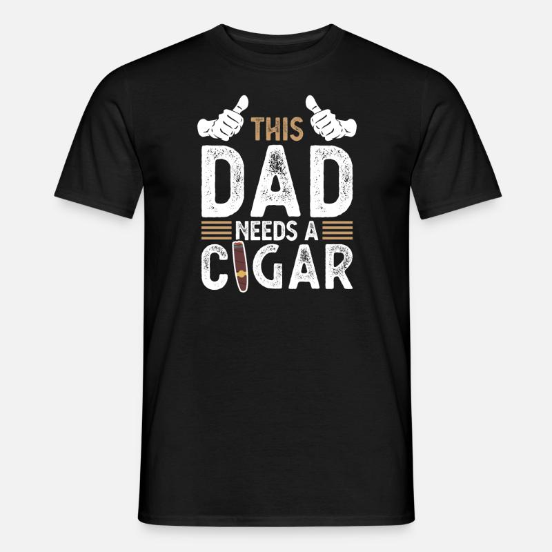 Zigarre Papa Zigarren Geschenk - Männer T-Shirt - Schwarz