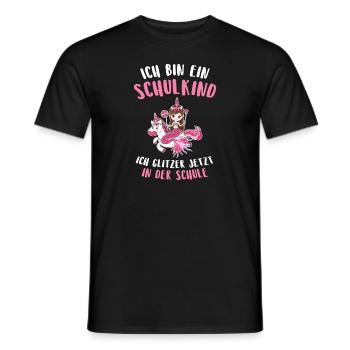 Schulanfang Einhorn Meerjungfrau Geschenk - Männer T-Shirt - Schwarz - Vorne - AI Model Male 178 light (178cm)