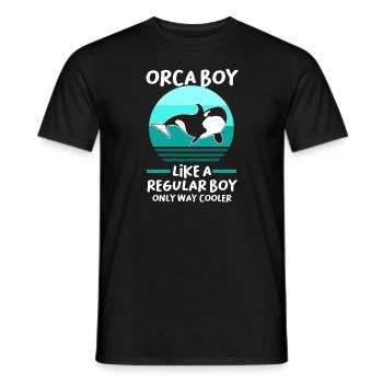 Orque Boy Orca Boy Homme Homme-baleine - T-shirt homme - noir - Devant - AI Model Male 178 light (178cm)