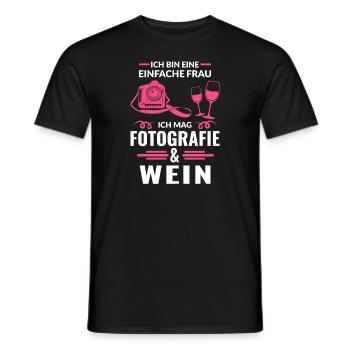Fotografie Wein Fotografieren Geschenk - Männer T-Shirt - Schwarz - Vorne - AI Model Male 178 light (178cm)