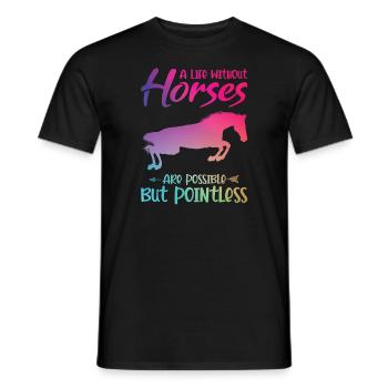 Horses Horses Gift - Men's T-Shirt - black - Front - AI Model Male 178 light (178cm)