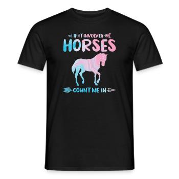 Horses Horses Gift - Men's T-Shirt - black - Front - AI Model Male 178 light (178cm)