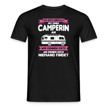 Camperin Reisemobil Wohnmobil Geschenk - Männer T-Shirt - Schwarz - Vorne - AI Model Male 178 light (178cm)