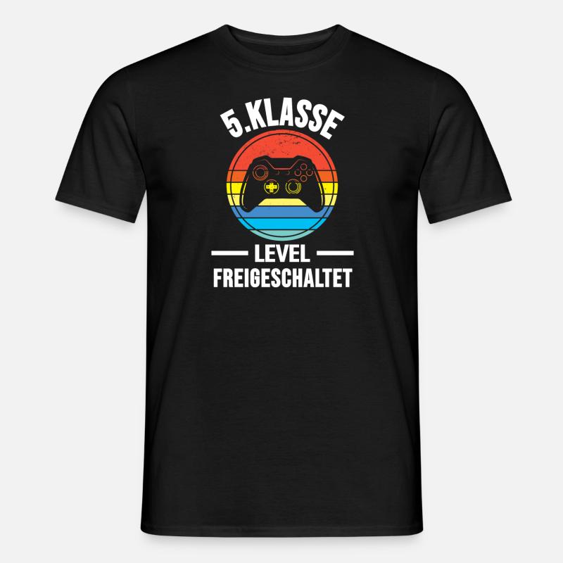5.Klasse Level freigeschaltet 5.Klasse Gaming - Männer T-Shirt - Schwarz
