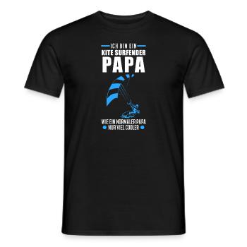 Kitesurfen Kitesurfer Papa Kiteboarder Vater - Männer T-Shirt - Schwarz - Vorne - AI Model Male 178 light (178cm)