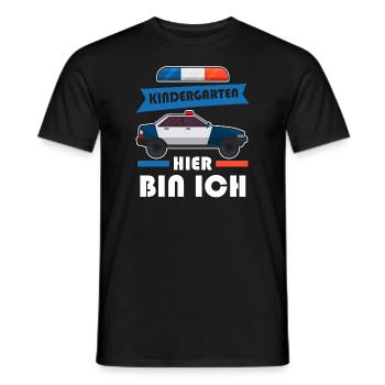 Kindergartenkind Kindergartenanfänger Polizei - Männer T-Shirt - Schwarz - Vorne - AI Model Male 178 light (178cm)
