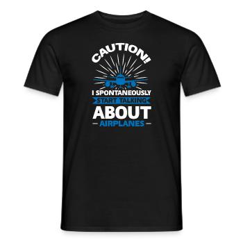 Airplane Airplane Flying Gift - Men's T-Shirt - black - Front - AI Model Male 178 light (178cm)