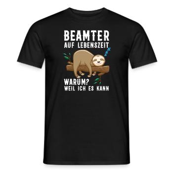 Beamter Faultier Beamte Geschenk - Männer T-Shirt - Schwarz - Vorne - AI Model Male 178 light (178cm)