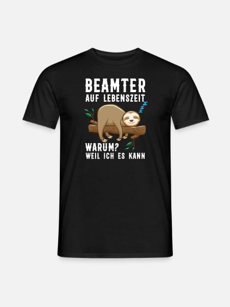 Beamter Faultier Beamte Geschenk - Männer T-Shirt - Schwarz