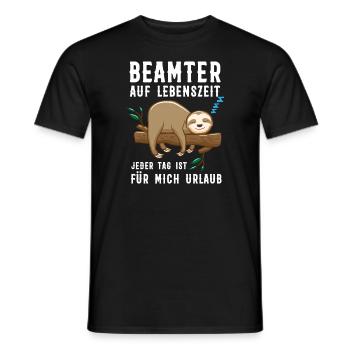 Beamter Beamte Faultier Geschenk - Männer T-Shirt - Schwarz - Vorne - AI Model Male 178 light (178cm)