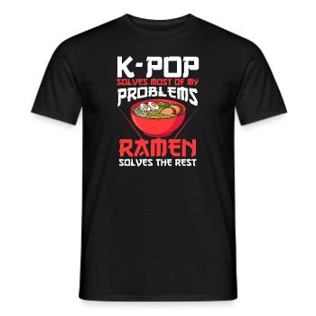 K-Pop &Ramen K-Pop Cadeau - T-shirt homme - noir - Devant - AI Model Male 178 light (178cm)
