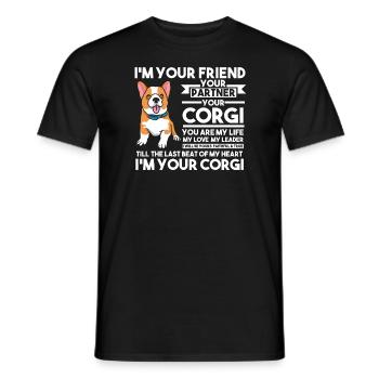 Corgi Corgi Hund Geschenk - Männer T-Shirt - Schwarz - Vorne - AI Model Male 178 light (178cm)