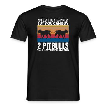 2 Pitbulls 2 Pitbulls Gift - Men's T-Shirt - black - Front - AI Model Male 178 light (178cm)
