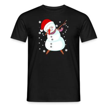 Snowman Dabbing Christmas Gift - Men's T-Shirt - black - Front - AI Model Male 178 light (178cm)
