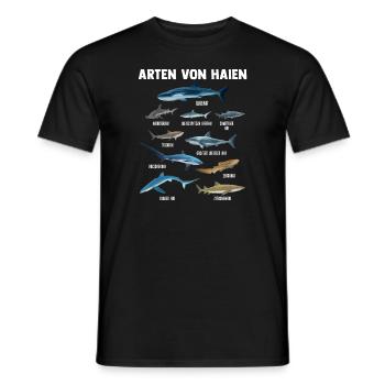 Hai Haie Haifisch Geschenk - Männer T-Shirt - Schwarz - Vorne - AI Model Male 178 light (178cm)