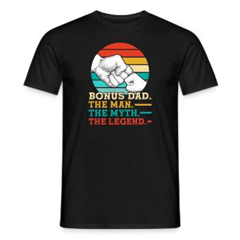 Bonus Dad Bonus Dad Gift - Men's T-Shirt - black - Front - AI Model Male 178 light (178cm)