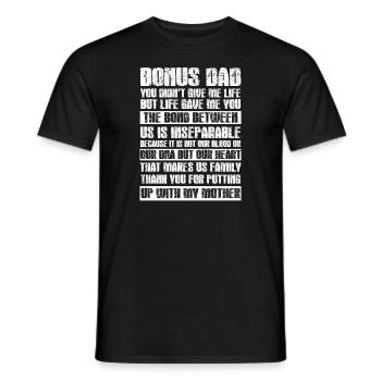 Bonus dad stepfather gift - Men's T-Shirt - black - Front - AI Model Male 178 light (178cm)