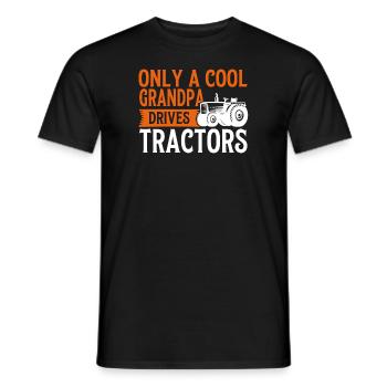Tractor Grandpa Grandfather Farmer Gift - Men's T-Shirt - black - Front - AI Model Male 178 light (178cm)