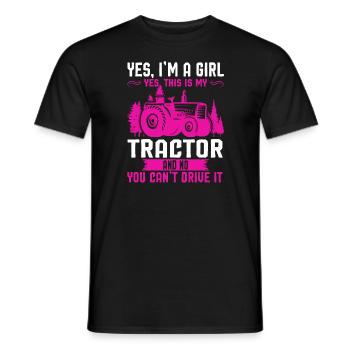 Tracteur Fille Tracteurs Farm Gift - T-shirt homme - noir - Devant - AI Model Male 178 light (178cm)