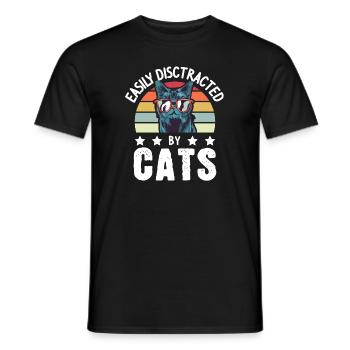 Cat Cat Owner Cats Gift - Men's T-Shirt - black - Front - AI Model Male 178 light (178cm)