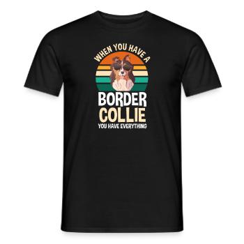 Border Collie Border Collie Gift - Men's T-Shirt - black - Front - AI Model Male 178 light (178cm)