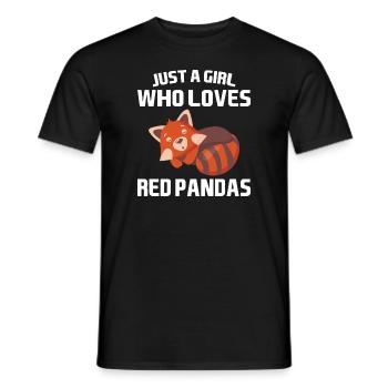 Red Panda Girl Red Pandas Gift - Men's T-Shirt - black - Front - AI Model Male 178 light (178cm)