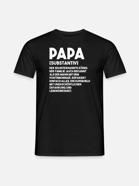 Papa Definition Vater Geschenk - Männer T-Shirt - Schwarz