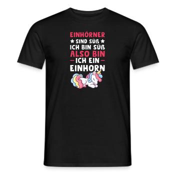 Einhorn Einhörner Einhorn Liebhaber Geschenk - Männer T-Shirt - Schwarz - Vorne - AI Model Male 178 light (178cm)