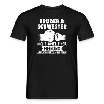 Schwester Bruder Geschenk - Männer T-Shirt - Schwarz - Vorne - AI Model Male 178 light (178cm)