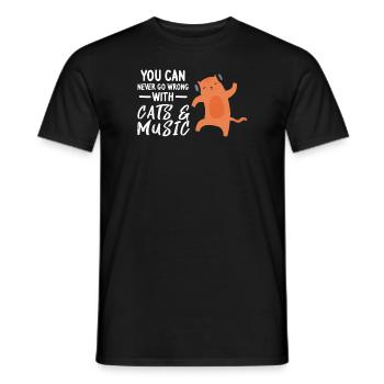 Chats et musique Écoutez les animaux de compagnie Propriétaires Cadeau - T-shirt homme - noir - Devant - AI Model Male 178 light (178cm)