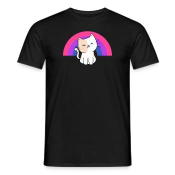 Bisexual Cat Bisexual Pride Cat Gift - Men's T-Shirt - black - Front - AI Model Male 178 light (178cm)