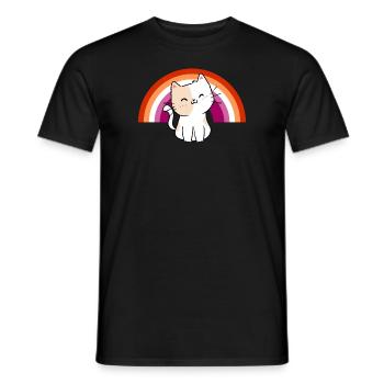 Lesbian Cat Lesbian Pride Cat Gift - Men's T-Shirt - black - Front - AI Model Male 178 light (178cm)