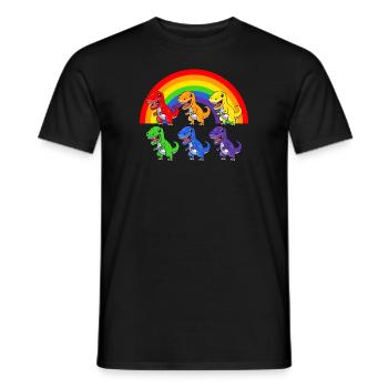 LGBT Rainbow Dinosaurs Pride T-Rex Geschenk - Männer T-Shirt - Schwarz - Vorne - AI Model Male 178 light (178cm)